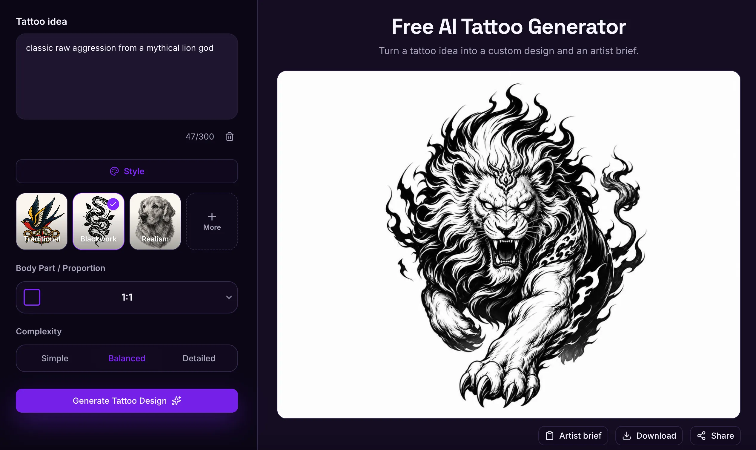 AIMakeTattoo screenshot