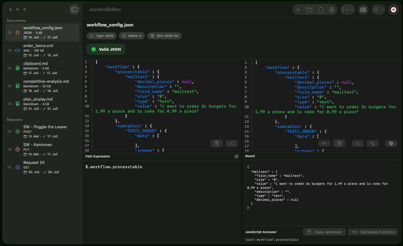 JsonXmlEditor screenshot
